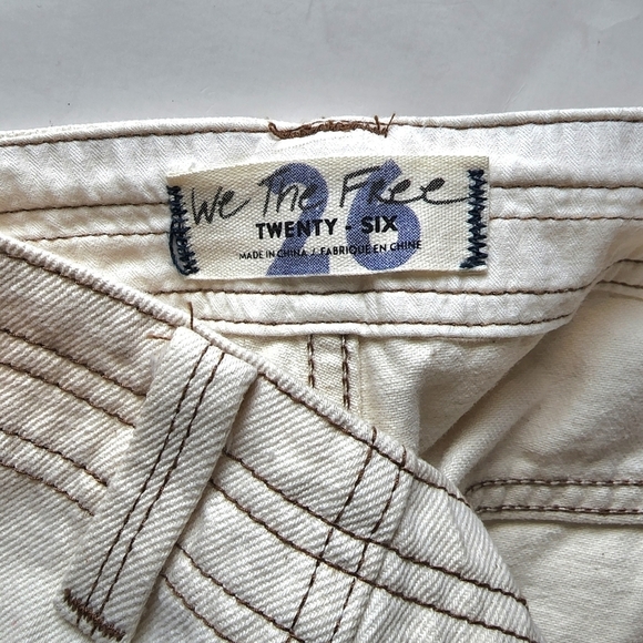 Free People Rebel Rouser Cutoff Shorts Cream - Picture 6 of 7